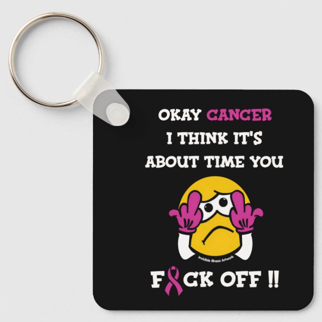 Porte-clés F#CK OFF...Cancer du sein (Recto)