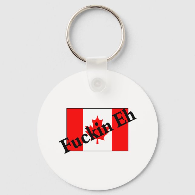 Porte-clés F*ckin Eh (Drapeau canadien) (Recto)