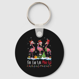 Porte-clés Fa La La La Mingo Flamingo Amoureux de Noël