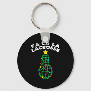 Porte-clés Fa La Lacrosse Drôle de Noël Lax Joueur Gardien de