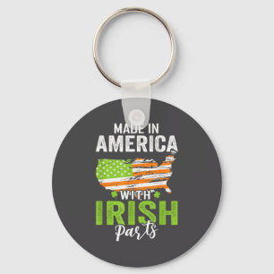 Porte-clés Fabriqué en Amérique avec des pièces irlandaises D