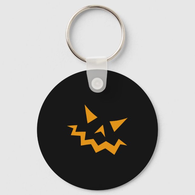 Porte-clés Face Citrouille d'Halloween - Orange Horreur (Recto)