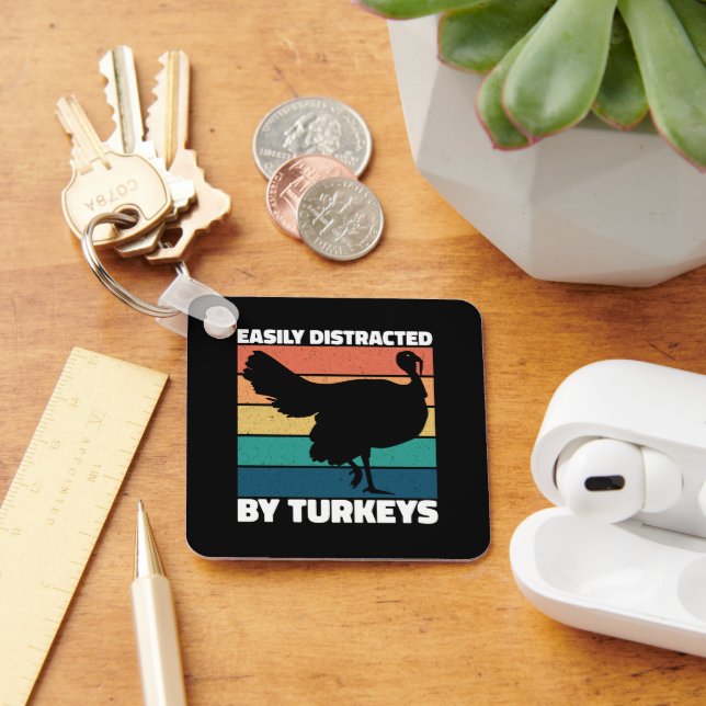 Porte-clés Facile À Distraire Par Turkeys Cute Owner Cool Par (Bureau)