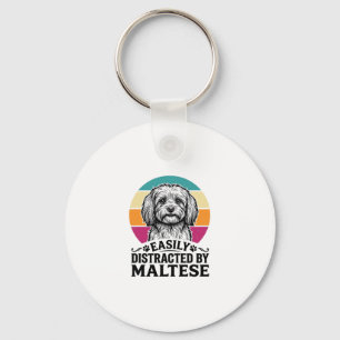 Porte-clés Facilement Distrait Par La Conception De Chien Vin