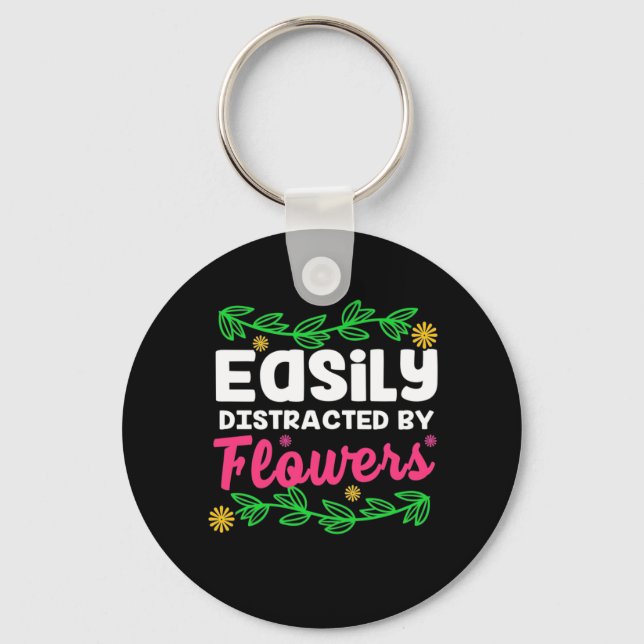 Porte-clés Facilement Distrait Par La Fleur (Recto)