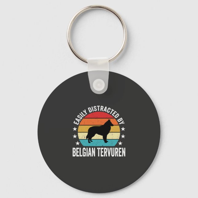 Porte-clés Facilement distrait par le chien Tervuren belge (Recto)