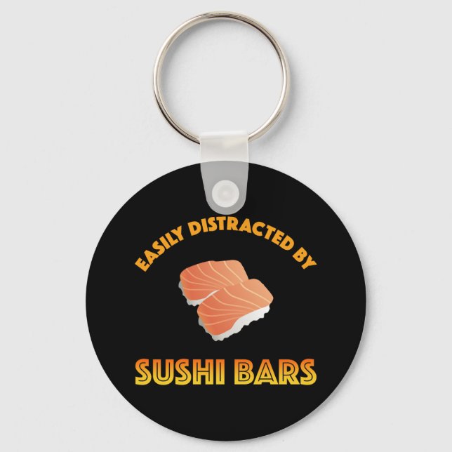Porte-clés Facilement Distrait Par Les Bars À Sushi (Recto)