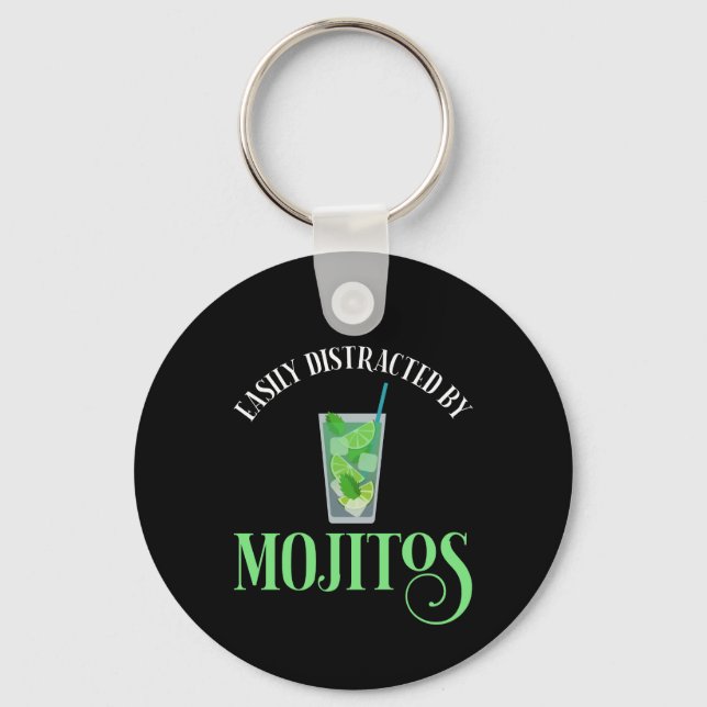 Porte-clés Facilement Distrait Par Les Mojitos (Recto)