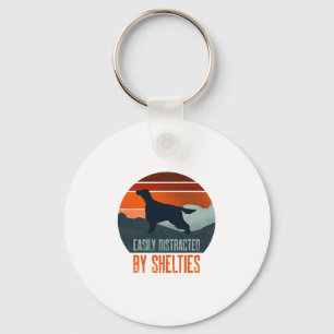 Porte-clés Facilement Distrait Par Les Promenades De Shelties