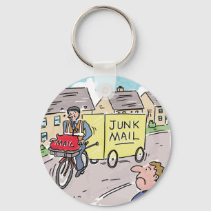 Porte-clés Facteur livrant du courrier indésirable. Dessin an