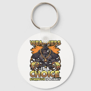 Porte-clés Faiblesse Est Un Choix Fitness Gymnase Travail Mot