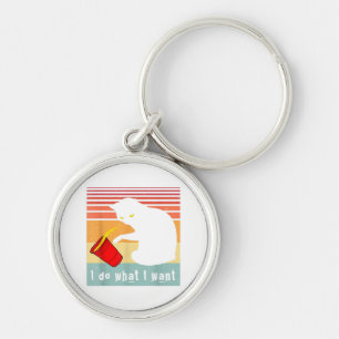 Porte-clés Faire Ce Que Je Veux Vintage Chat Rouge Coupe Drôl