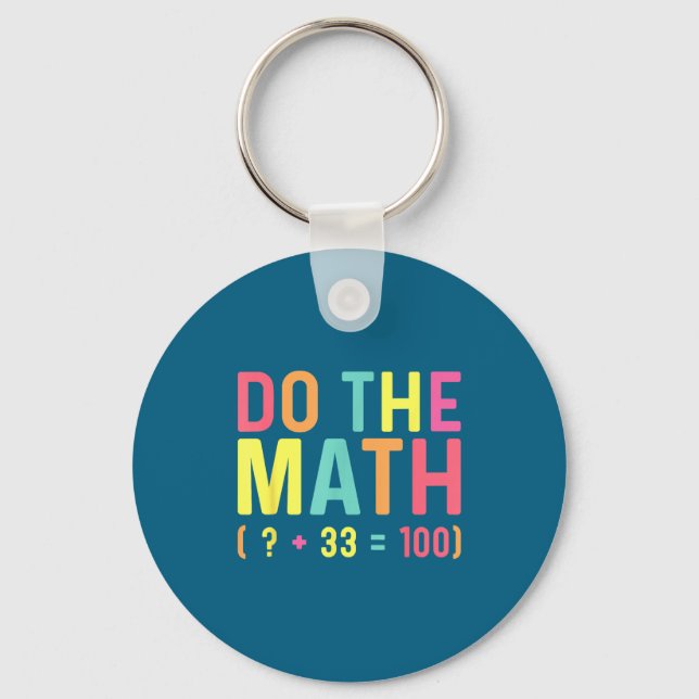 Porte-clés Faire des maths 67 100e jour d'école (Recto)