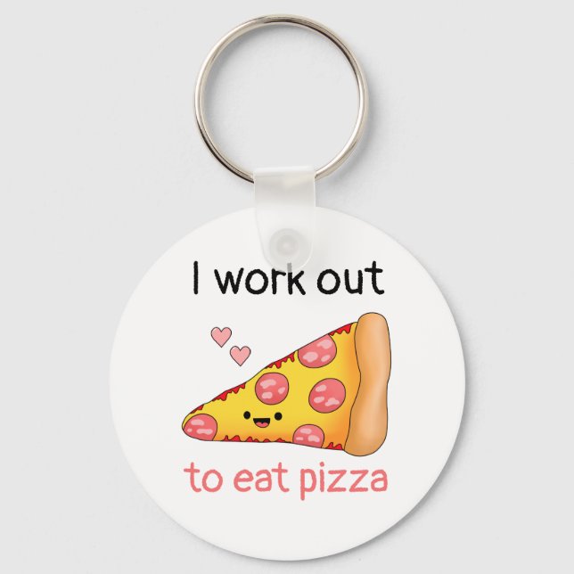 Porte-clés Faire du sport, manger de la pizza (Recto)