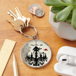 Porte-clés Faire-part de mariage Inséparables vintages