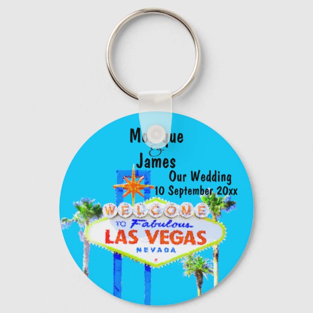 Porte-clés Faire-part de mariage Las Vegas (Recto)