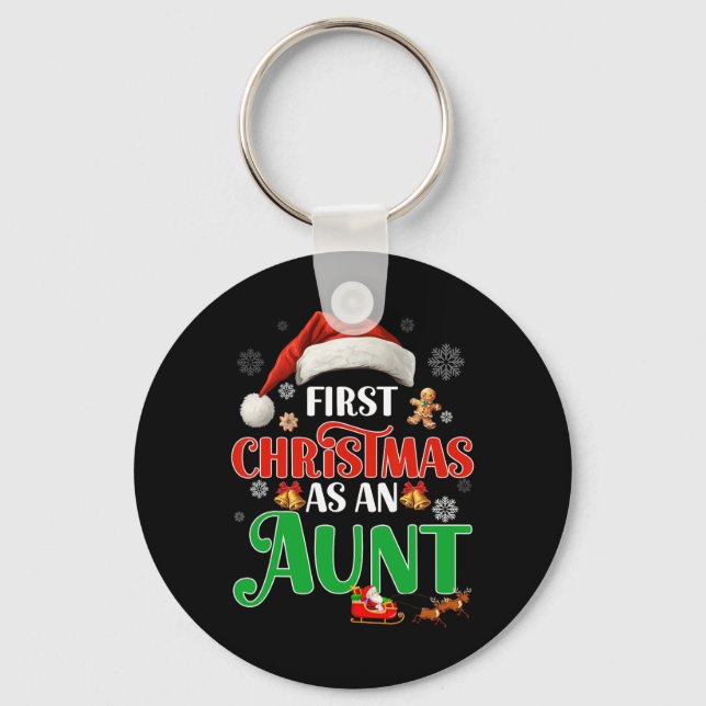 Porte-clés Faire-part Premier Noël Comme Tante Correspondant  (Recto)