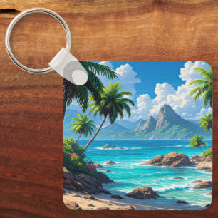 Porte-clés Fais de beaux rêves, Paradis Tropical,