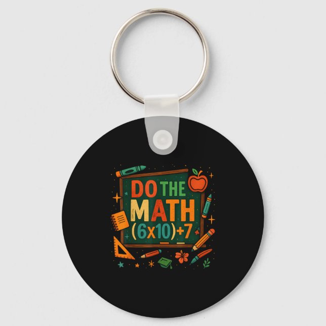 Porte-clés Fais Le Calcul 67 Équation Drôle Tableau Noir Écol (Recto)