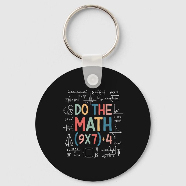 Porte-clés Fais Le Calcul 67 Mème Drôle Six Sept Prof De Math (Recto)