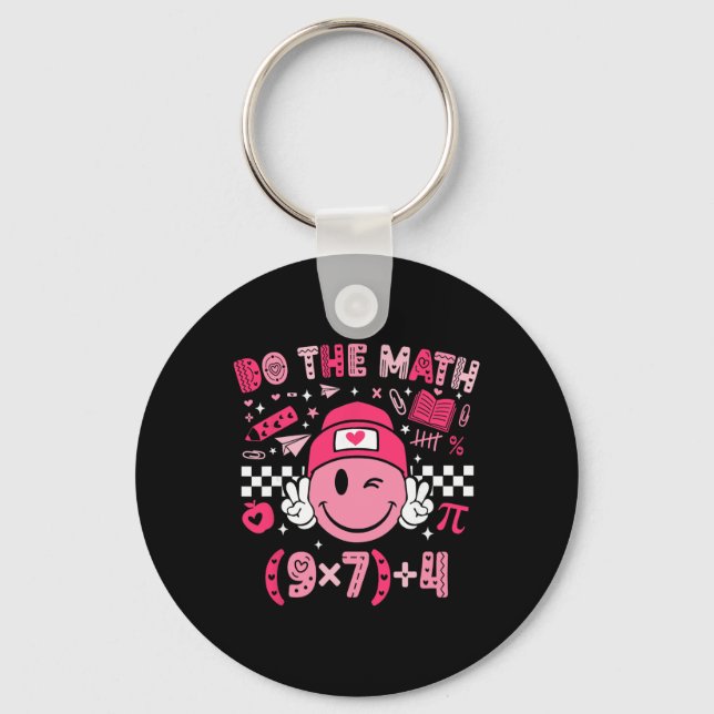 Porte-clés Fais Le Calcul Six Sept 76 Mème Saint-Valentin Mat (Recto)