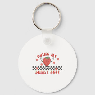 Porte-clés Faisant Ma Motivation De Fraise De Baie Inspirée G