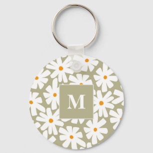 Porte-clés Faisceaux de printemps fleuris rétro motif sauge v