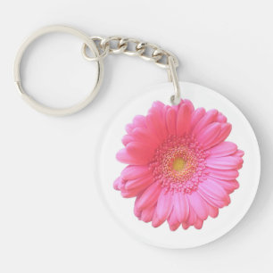Porte-clés Faisée de gerbera rose