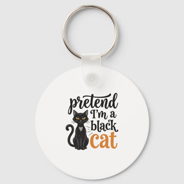 Porte-clés Faisons comme si j'étais un chat noir Design de t- (Recto)