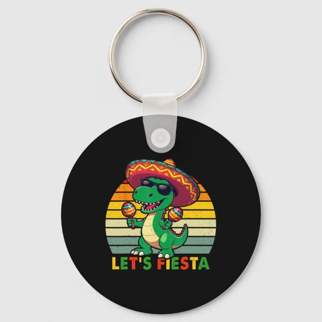 Porte-clés Faisons la fête Dinosaure mexicain Cinco De Mayo T (Recto)