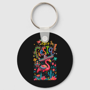 Porte-clés Faisons la Fête Flamant Rose Mexicain Cinco De May