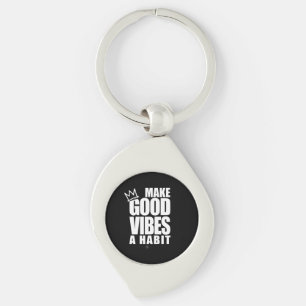 Porte-clés FAITES DE GOOD VIBES UN HABIT   porte - clé métall