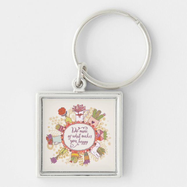 Porte-clés Faites plus de ce qui vous fait 2 heureux (Devant)