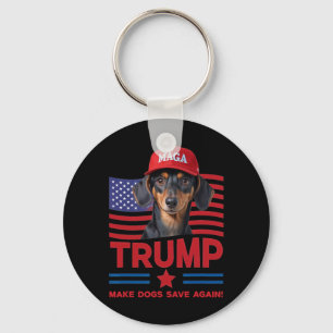 Porte-clés Faites sauver les chiens à nouveau Drôle Trump 202