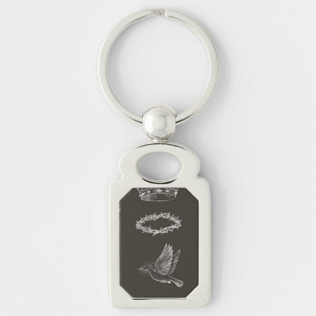 Porte-clés Faith and Freedom Keychain – Bird with Jesus Crown (Devant)