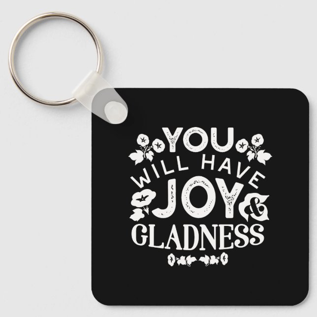 Porte-clés Faith and Happiness – Joy and Gladness Quotes (Recto)