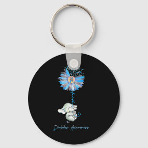 Porte-clés Faith Cute Elephants Tournesol Diabète Sensibilisa