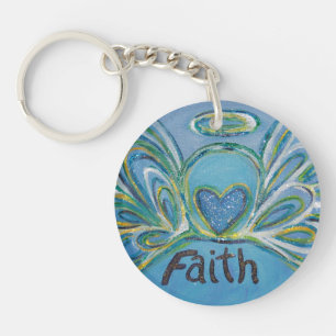 Porte-clés Faith Guardian Angel Word Porte - clé personnalisé