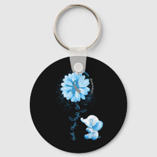 Porte-clés Faith Hope Fight Love Elephant Type 1 Diabète Awa