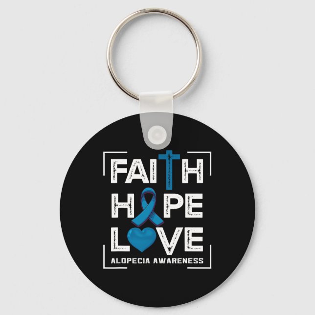 Porte-clés Faith Hope Love Alopecia Awareness 1 (Recto)