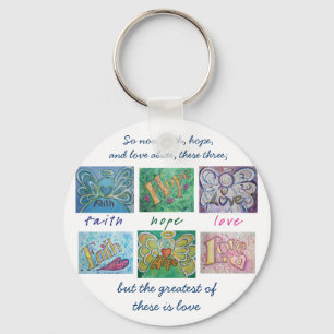 Porte-clés Faith Hope Love Angel Word Collage Porte - clé