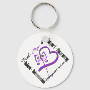 Porte-clés Faith Hope Love Butterfly - Fibromyalgie Sensibili