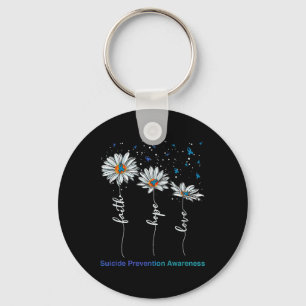 Porte-clés Faith Hope Love Daisy Prévention du suicide Sensib