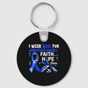 Porte-clés Faith Hope Love Je Porte Du Bleu Pour Hydrocéphali