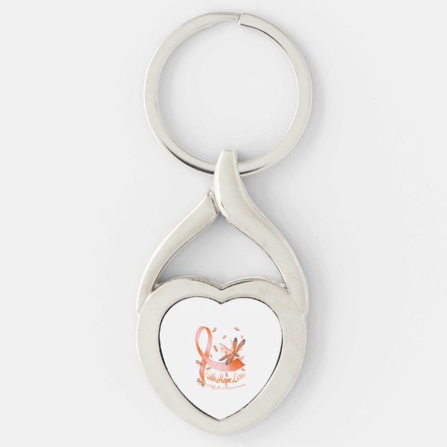 Porte-clés Faith Hope Love MS Awareness Dragonfly (Devant)
