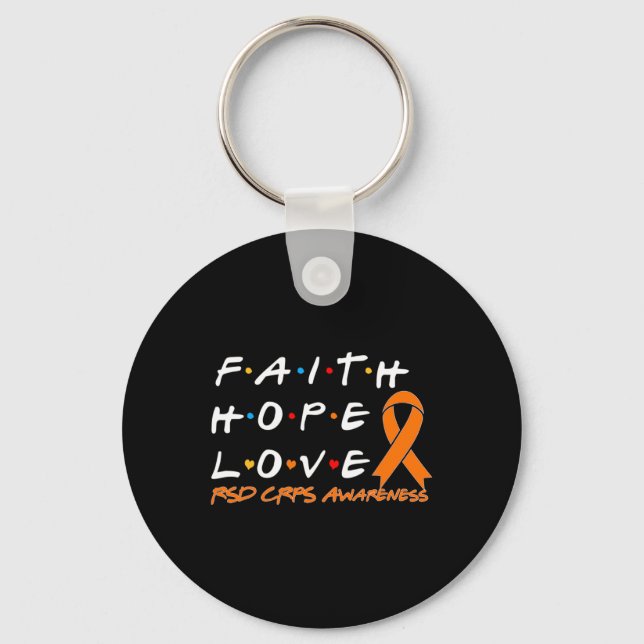 Porte-clés Faith Hope Love Rsd Crps Sensibilisation (Recto)