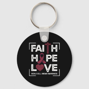 Porte-clés Faith Hope Love Sickle Cell Anemia Sensibilisation