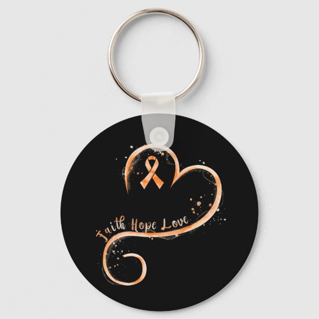 Porte-clés Faith Love Hope Courage Aml Leukemia Sensibilisati (Recto)