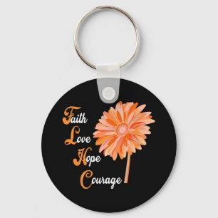 Porte-clés Faith Love Hope Courage Aml Leukemia Sensibilisati