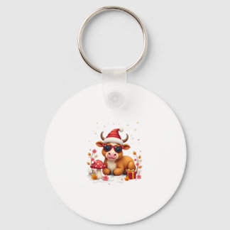 Porte-clés Fall Highland Cow Pumpkin Bow Christmas Girls Kids